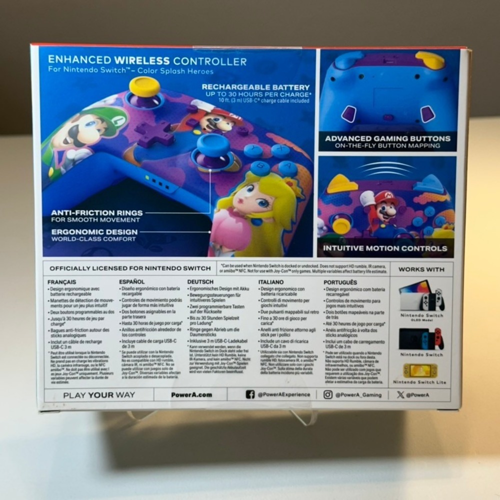 PowerA Enhanced Wireless Controller Nintendo Switch Super Mario Color Splash - Picture 2 of 3